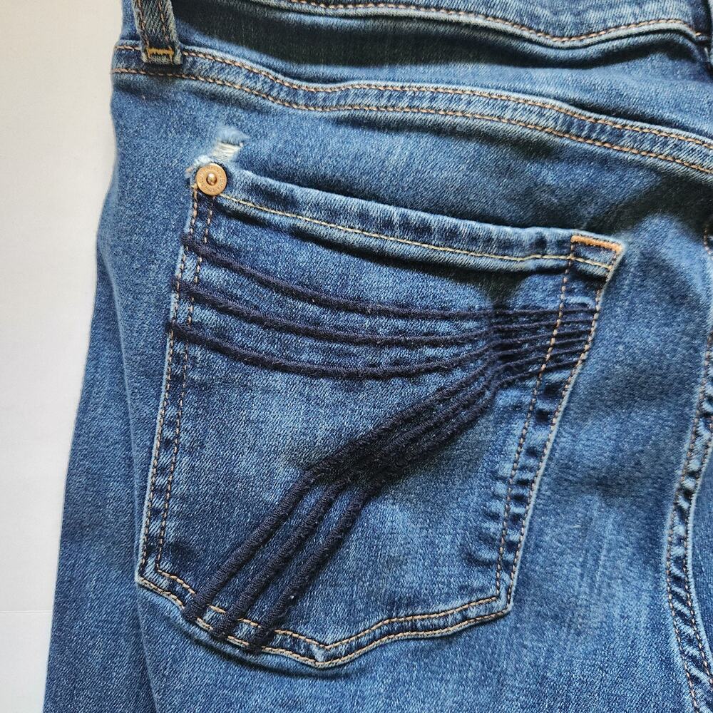 7 For All Mankind B(air) Dojo Jeans SZ 32 Bootcut Flare Stretch Blue Denim Pants - Picture 12 of 16